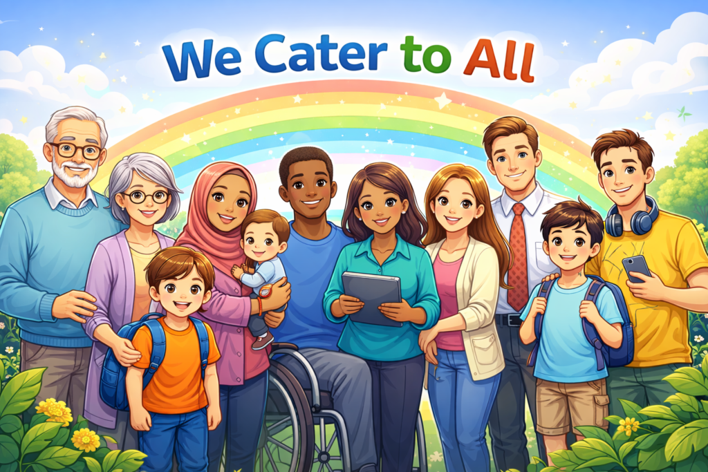 we cater to all ages and backgrounds